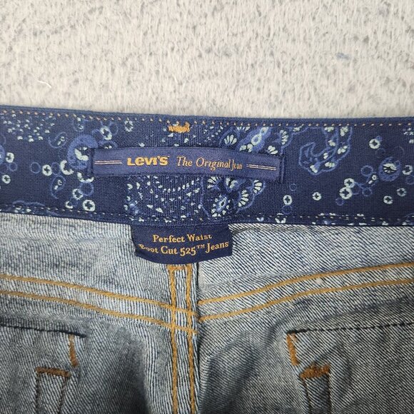 Levi’s Perfect Waist 525 Boot Cut Jeans Women's Sz 16 Mid Rise Dark Wash Stretch - Picture 7 of 12